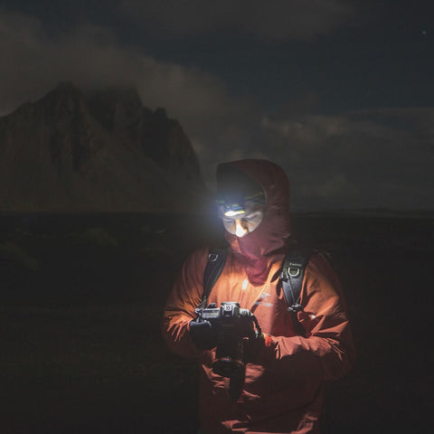 Headlamp in use