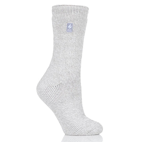 Light Gray & Cream Women's Primrose Twist Crew Socks HHW05190
