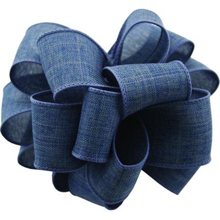 Denim Linen Wire Edge Ribbon