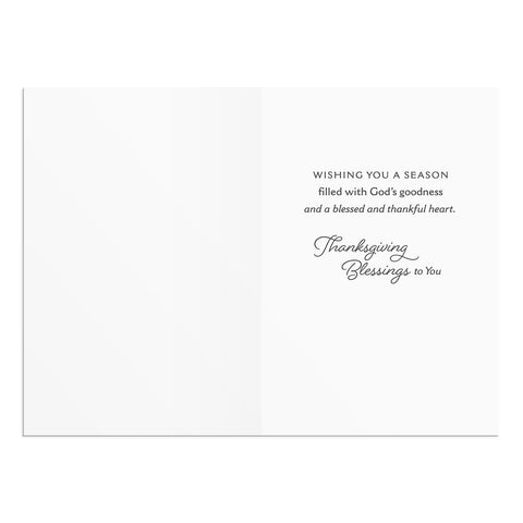 Thanksgiving card inside of turkey card
