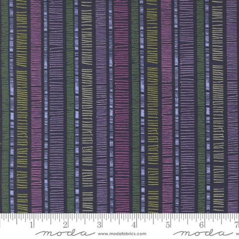 indigo, Superbloom Collection Scribble Stripes Cotton Fabric 48785
