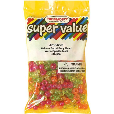 Warm Sparkle Pony Beads J750-J223