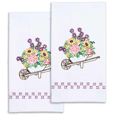 Wheelbarrow of Flowers Decorative Hand Towels 320-240