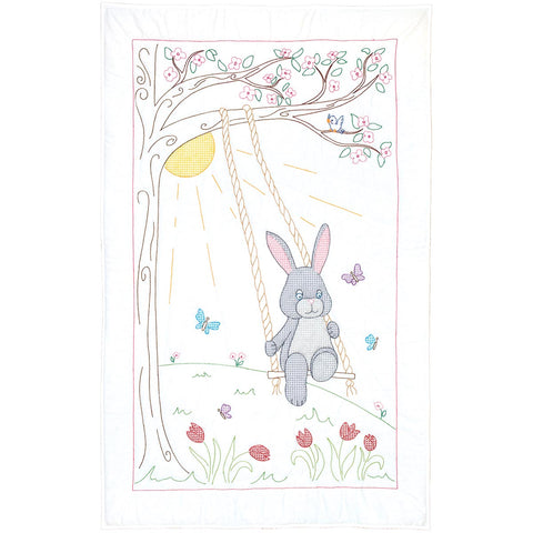 Swinging Bunny Crib Quilt Top 4060839