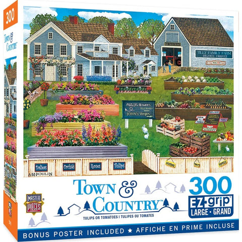 Town & Country - Tulips or Tomatoes 300 Piece EZ Grip Jigsaw Puzzle 32533 front of box