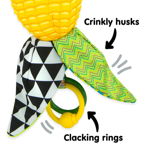 Crinkly husks corn cob