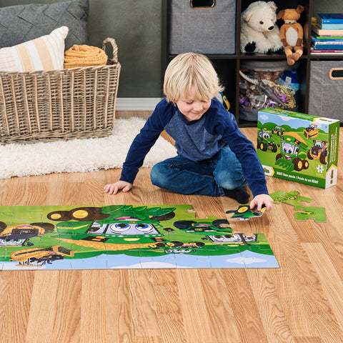 Child assembling puzzle