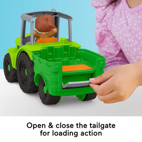 Little People Push & Play Tractor, Musical Toy Farm Vehicle JCW70