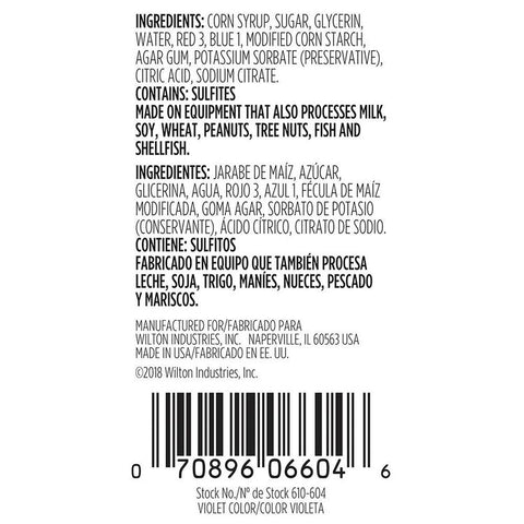 Label for icing color