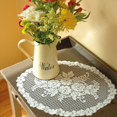 victorian rose lace placemat ecru