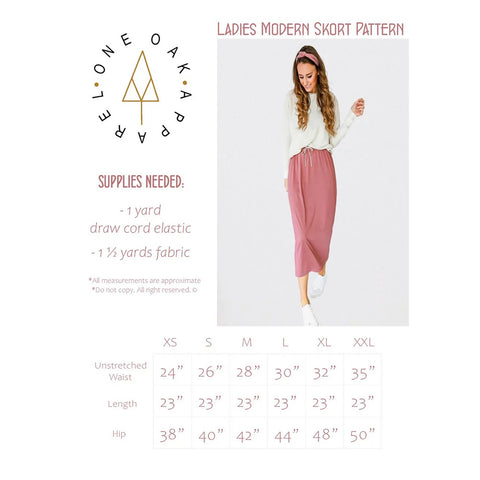 LADIES MODERN SKORT PATTERN