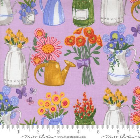 lavender, Superbloom Collection Flower Jars Cotton Fabric 48782