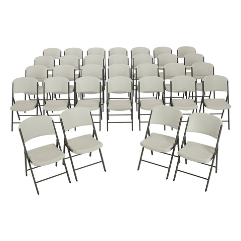 Folding chairs set up
