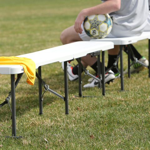 Sitting on benches