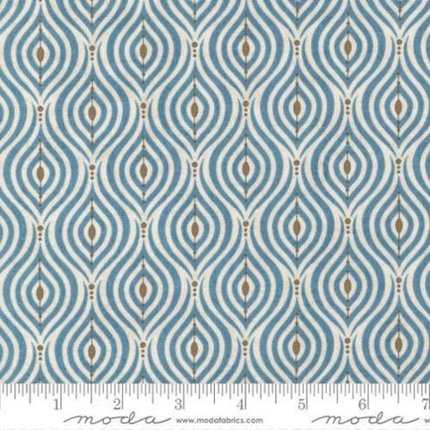 Nutmeg Collection Apple Core Geometric Cotton Fabric 30703 light blue