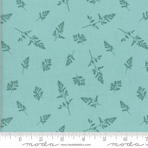 Field of Flowers Collection Small Leaf Print Cotton Fabric 3317 light blue