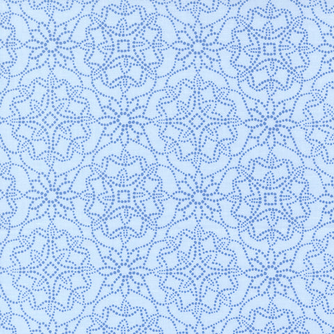 Sunflowers in My Heart Collection Geometric Cotton Fabric 27322 light blue