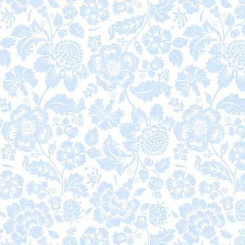 light blue, Sweet Cherry Collection Tonal Floral Cotton Fabric 68573