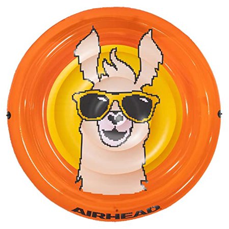 Airhead Orange Llama Pool Float top view