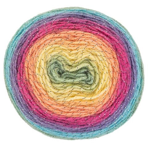 Magic pink aqua yellow yarn