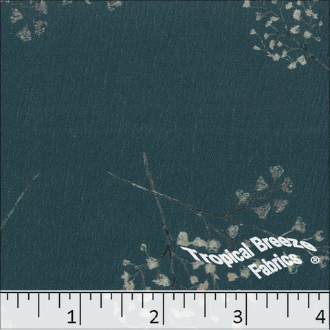 mallard, Crinkle Cream Print Polyester Fabric 042518