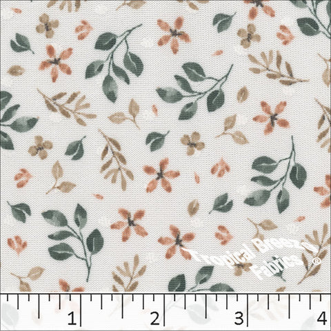 mallard, Swiss Dot Knit Floral Print Polyester Fabric 573519