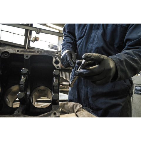 Mechanic wearing gloves