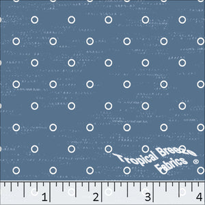 Standard Weave Dots Print Poly Cotton Fabric 6087 medium blue