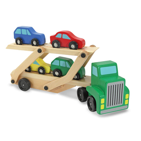 Wooden car carrier toy