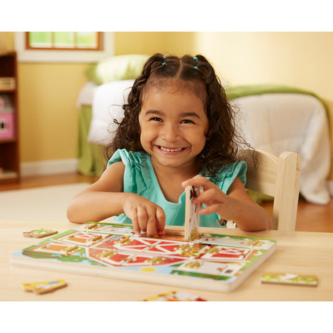 Girl playing with board.