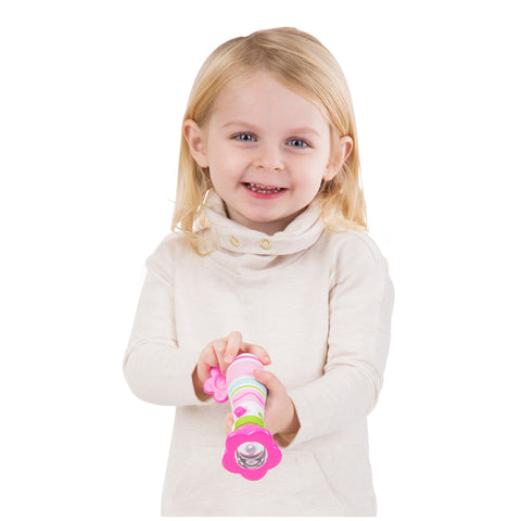 Child playing with flashlight
