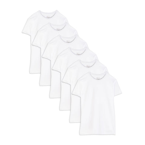 Men's White Crew Neck Short Sleeve T-shirts 6-pack 6P2828 C