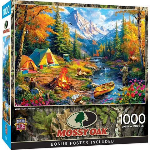 MOSSY OAK PUZZLE-WILD RIVER ADVENTURE 1000 Piece Puzzle 72574 Front of box