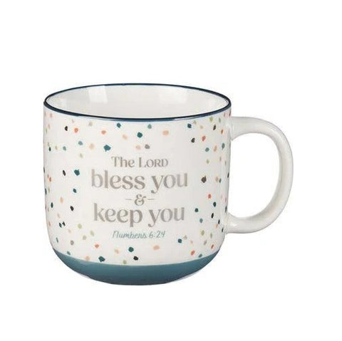 Bless You and Keep You Blue Confetti Coffee Mug MUG1224
