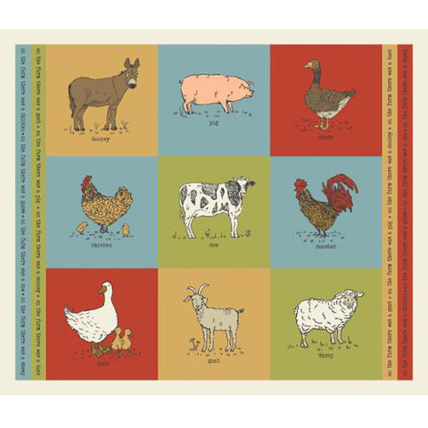 Multicolor, Farmstead Collection Cotton Cut and Sew Panels 20908