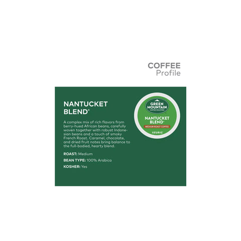 Green Mountain Nantucket Blend Coffee Keurig Pods 5000355593