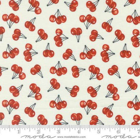 Natural, Farmstead Collection Farm Fresh Cherries Cotton Fabric 20906