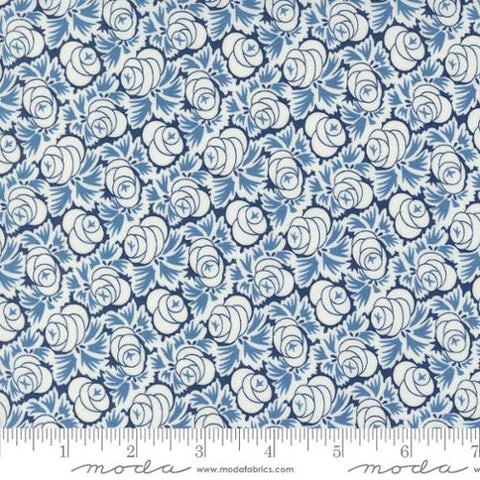 Denim and Daisies Collection Rose Florals Cotton Fabric 35384 navy