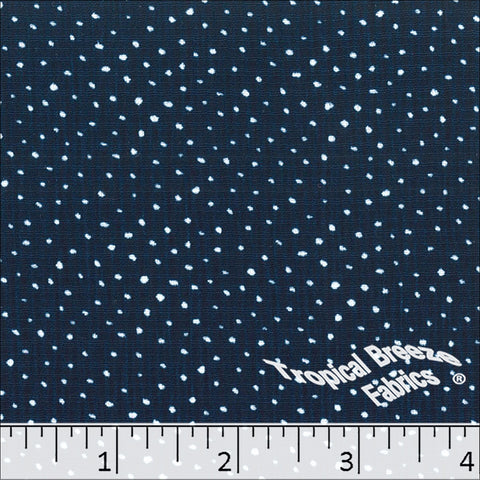 navy, Linen Crepe Dot Print Polyester Fabric 048527