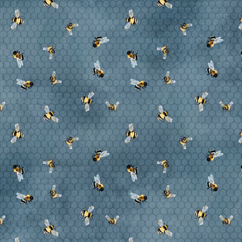 navy, Sunkissed Collection Bees Cotton Fabric 33918