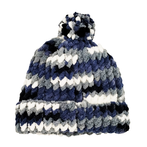 Blue, Gray, White Cap