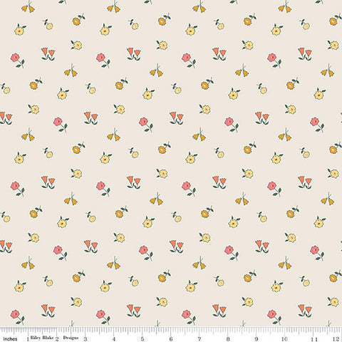 Forgotten Memories Collection Scattered Flowers Cotton Fabric off-white