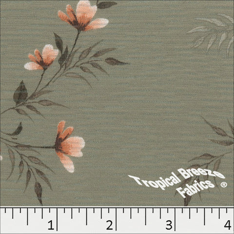 olive, Rebecca Floral Knit Print Fabric 573518