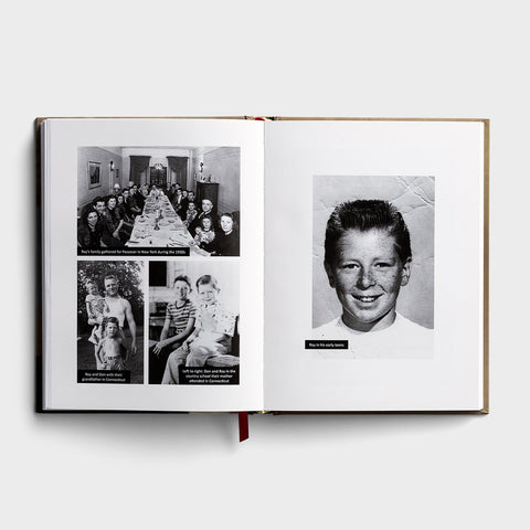 Open book with photos