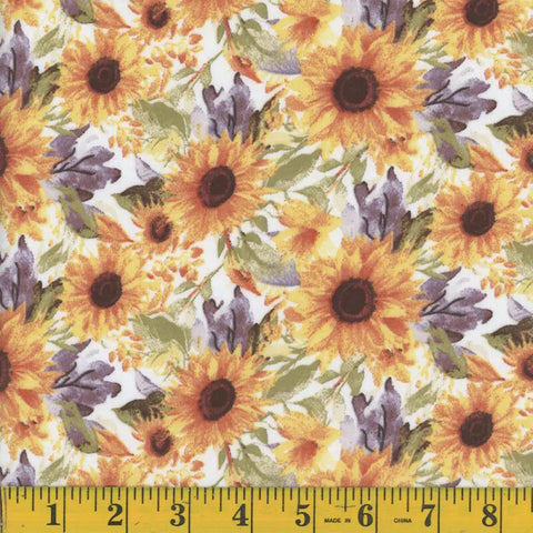 orange, Julia Floral Print Interlock Fabric 1336