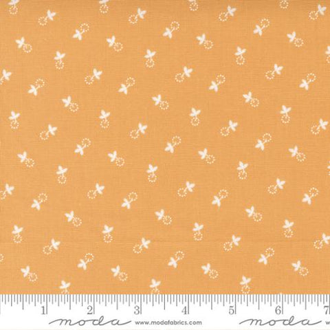 Cinnamon and Cream Collection Berry Leaf Cotton Fabric orange