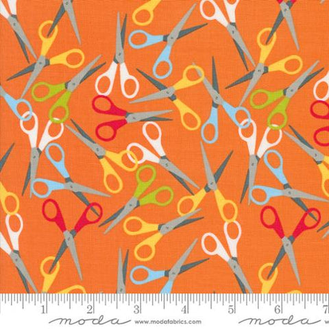 Back to School Collection Scissors Cotton Fabric 20894 orange