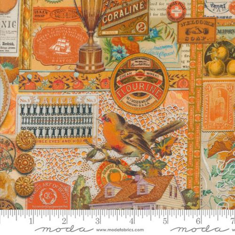 Curated in Color Collection Collage Patchwork Cotton Fabric 7460 orange