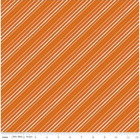 orange, Happy Fall Days Collection Stripes Cotton Fabric C16346