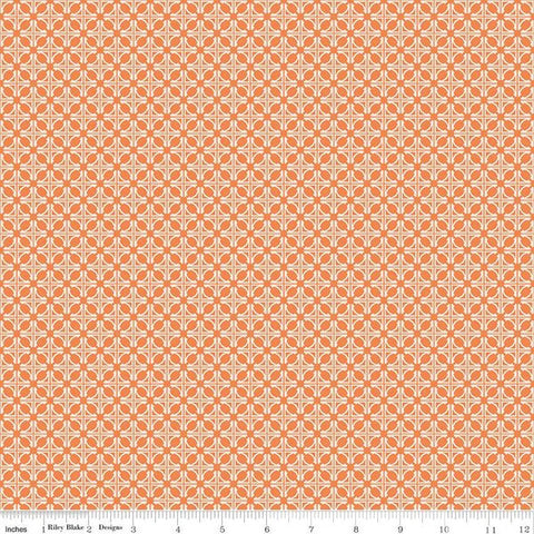 orange, Winged Medley Collection Tile Cotton Fabric C15916